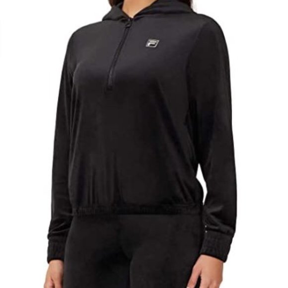 New With Tags!!! Fila Womens Velour Quarter Zip Hoodie - Picture 2 of 4